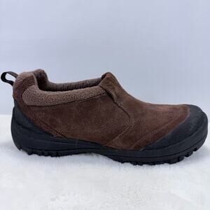 L.L. Bean Mens Winter Shoes Clogs Brown Suede Primaloft Size 9 Wide